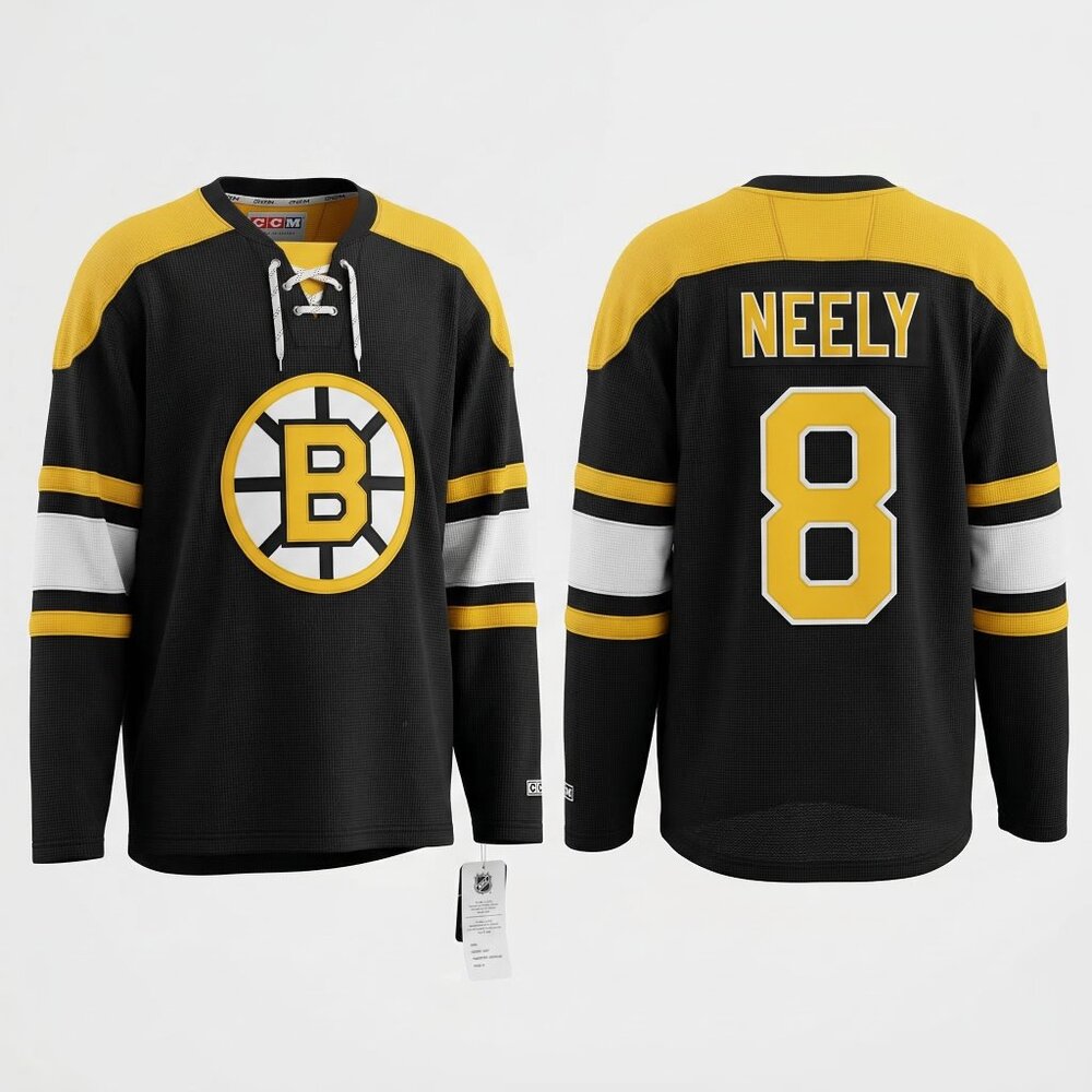 NHL Hockey Neely 8 Boston Bruins Knit‎ Jersey Sweater Size Large CCM NEW